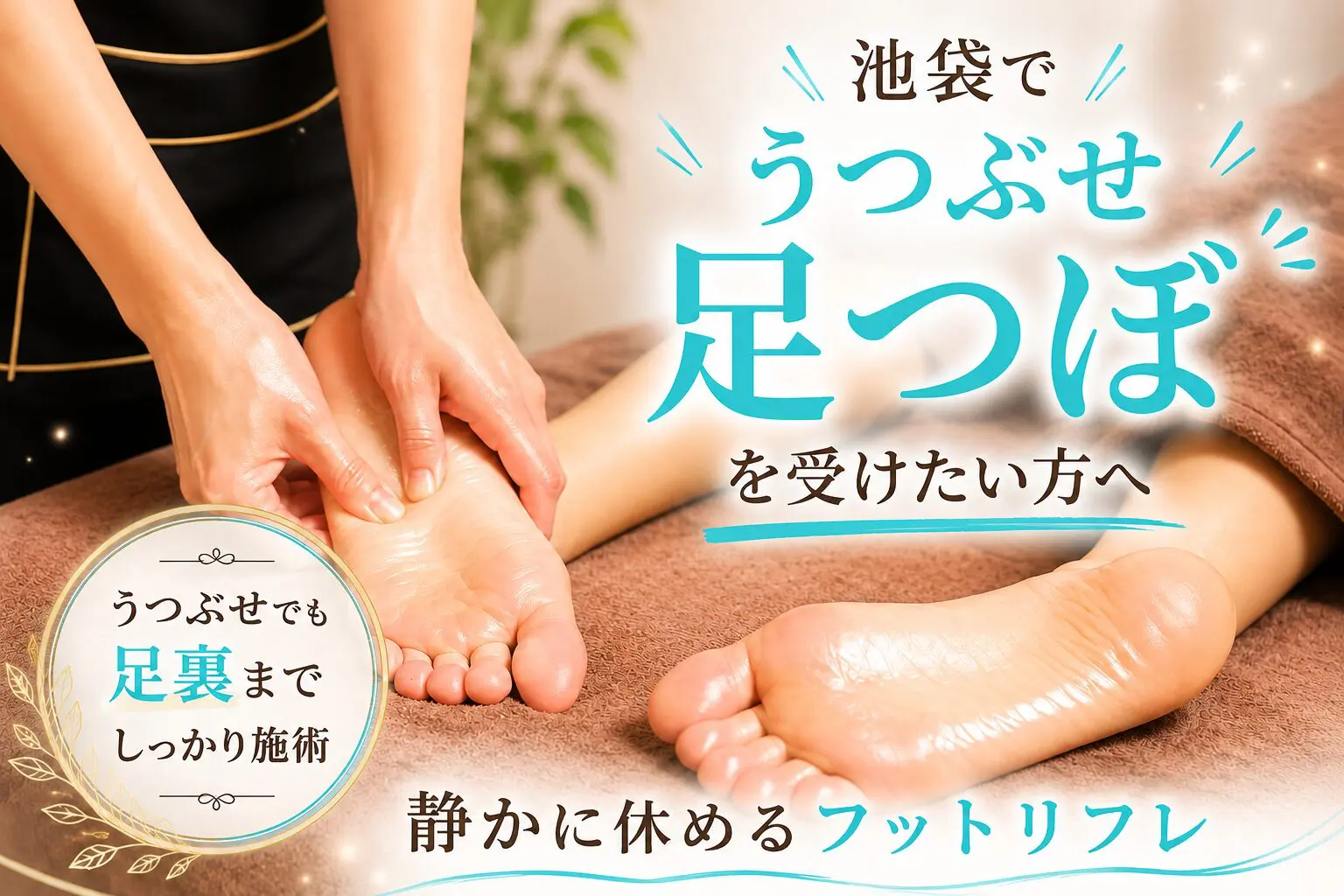 池袋でうつぶせ足つぼを体験｜深層リラックスの反射区フットリフレ